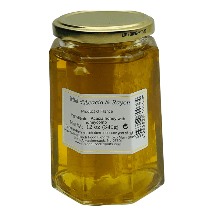 Apidis Acacia Honey with Honeycomb, 12 oz Pantry Apidis 