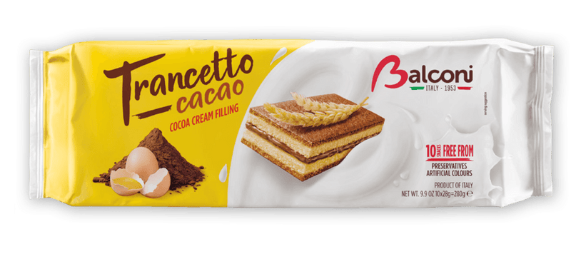 Balconi Trancetto Snack Cakes with Cocoa Cream Filling, 280 grams Sweets & Snacks Balconi 