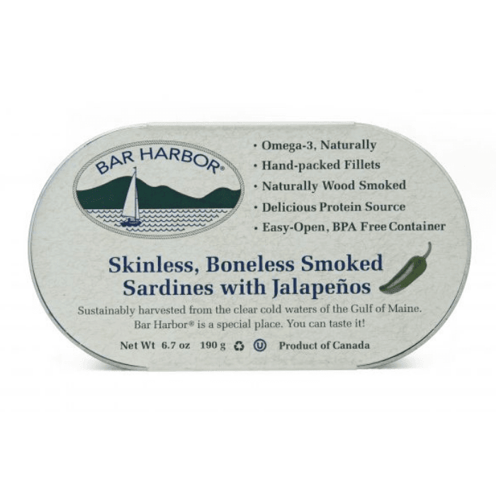 Bar Harbor Skinless Boneless Smoked Sardines with Jalapenos, 6.7 oz Seafood Bar Harbor 