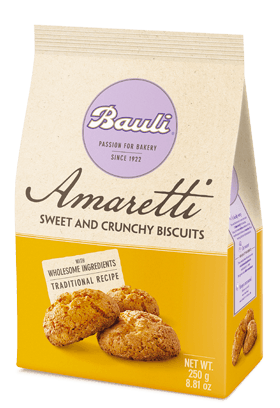 Italian Amarreti cookies flavored with crushed apricot.