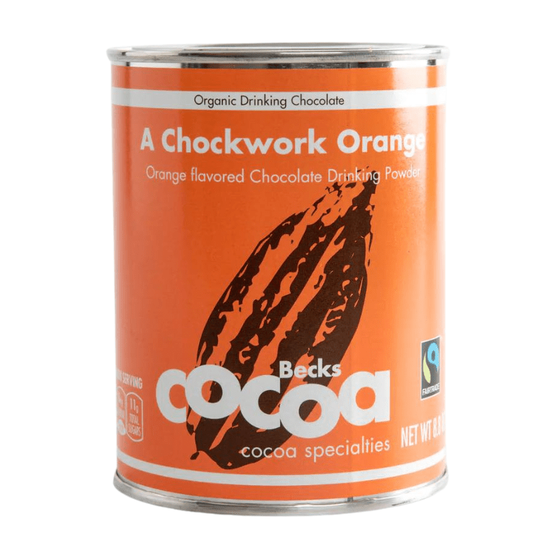 Beck’s Cocoa Organic A Chockwork Orange Tin, 8.8 oz Coffee & Beverages Beck’s Cocoa 