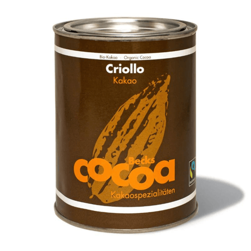Beck’s Cocoa Organic Criollo 100% Fine Cocoa Tin, 8.8 oz Coffee & Beverages Beck’s Cocoa 