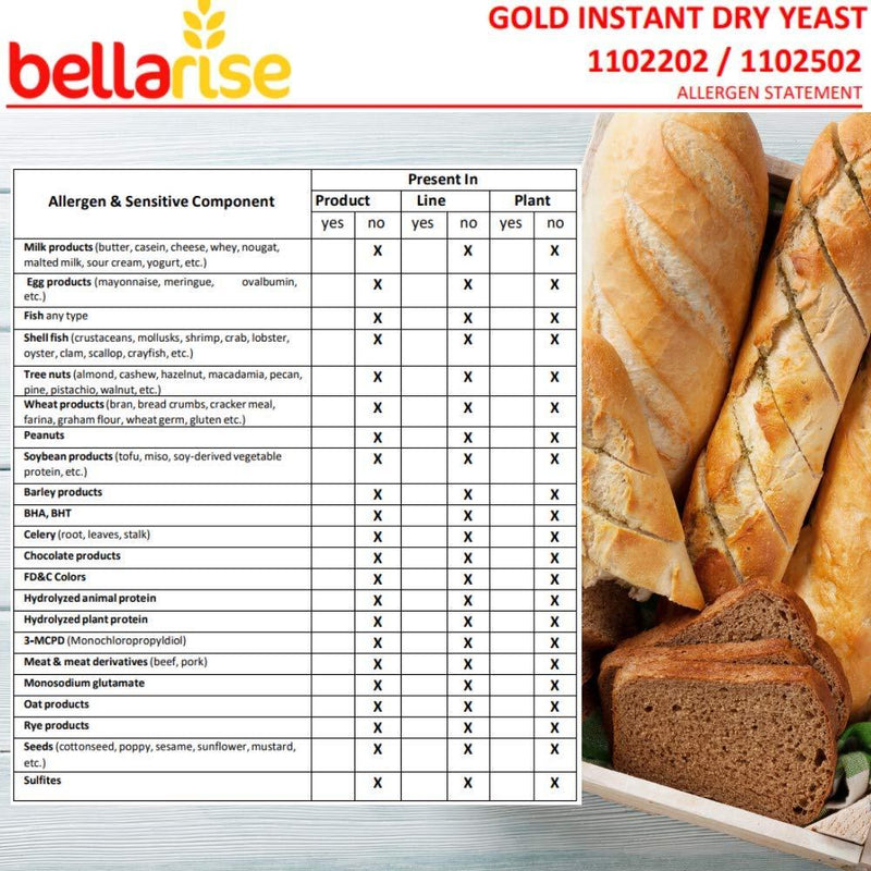Bellarise Gold Instant Dry Yeast, 1 lb (454 g) Pantry Bellarise 