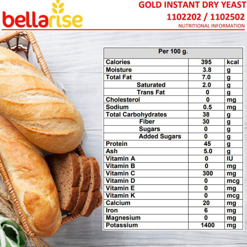 Bellarise Gold Instant Dry Yeast, 1 lb (454 g) Pantry Bellarise 