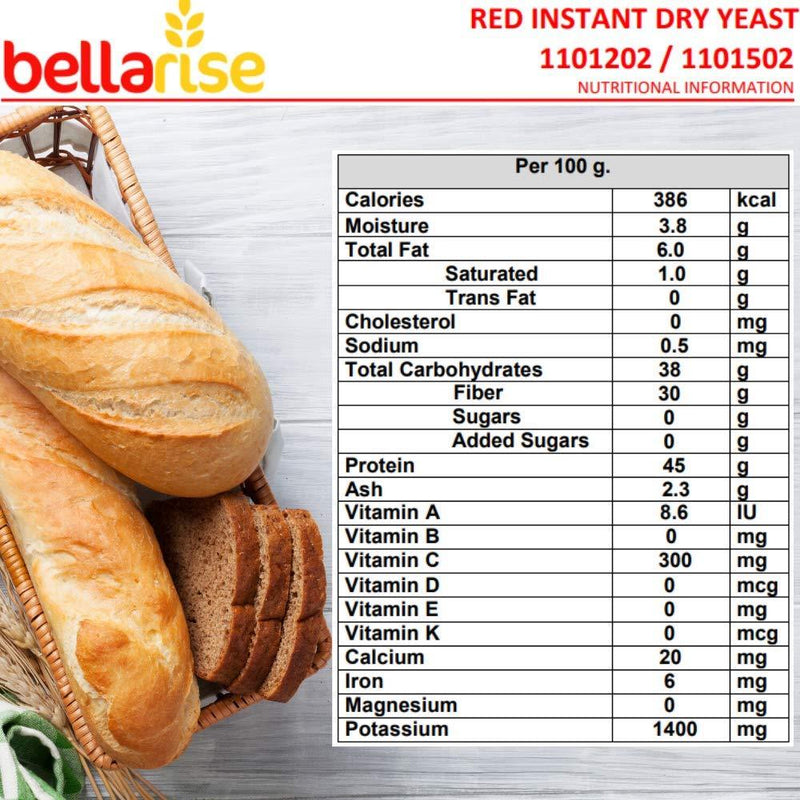 Bellarise Red Instant Dry Yeast, 1 lb (454 g) Pantry Bellarise 