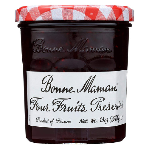 All-natural French jam made with cherries, strawberries, red currants and raspberries.