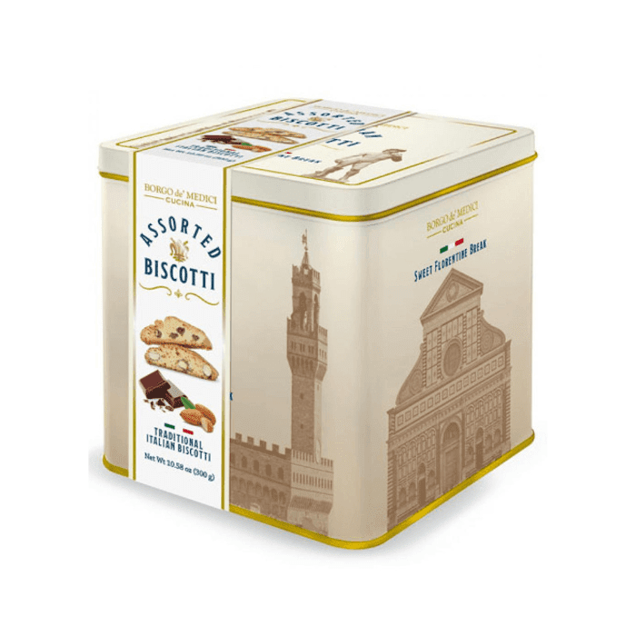Borgo de' Medici Assorted Traditional Biscotti in Tin, 10.58 oz Sweets & Snacks Borgo de Medici 