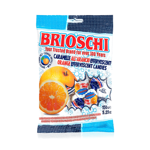 Brioschi Orange Effervescent Digestive Fizzy Candy Retail Bag, 5.29 oz Sweets & Snacks Brioschi 