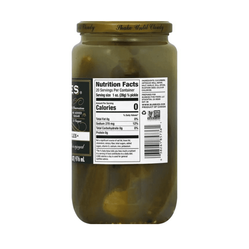 Bubbies Kosher Dill Pickles, 33 oz Fruits & Veggies Bubbies 