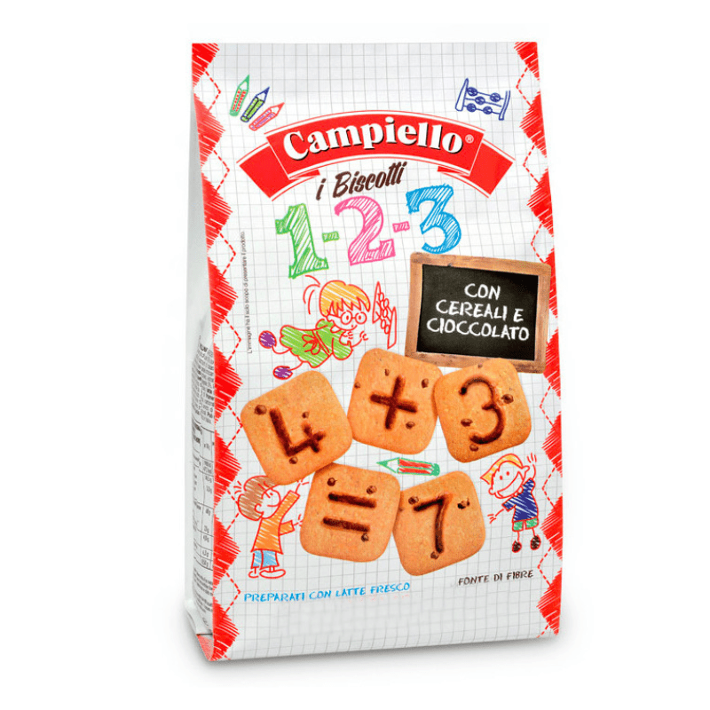 Campiello Children's 1-2-3 Biscuits with Cereal and Chocolate, 10.6 oz Sweets & Snacks Campiello 