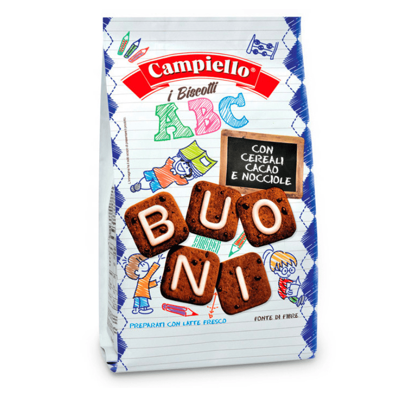 Campiello Children's ABC Biscuits with Cereal, Chocolate & Hazelnuts, 10.6 oz Sweets & Snacks Campiello 