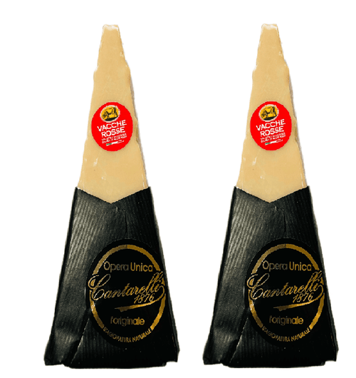 Cantarelli Red Cow Vacche Rosse 24 Month Aged Reggiano Wedges, 8.8oz [Pack of 2]