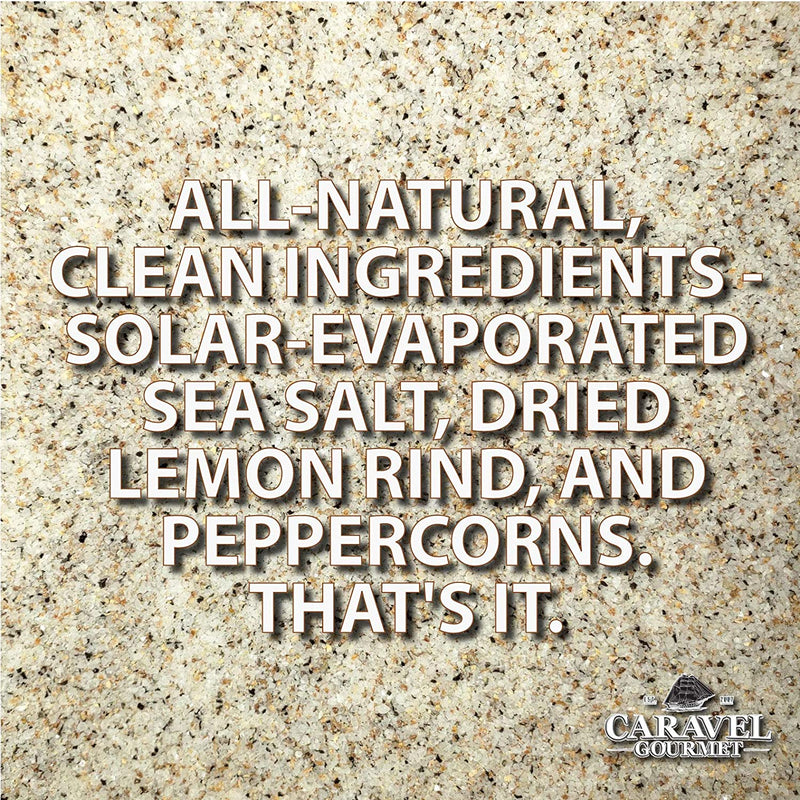 Caravel Gourmet Lemon Pepper Fine Sea Salt, Stackable Jars, 4 oz Pantry Caravel Gourmet 