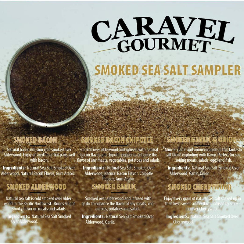 Caravel Gourmet Smoked Salt Sampler, 6 Tins, 0.5 oz Pantry Caravel Gourmet 