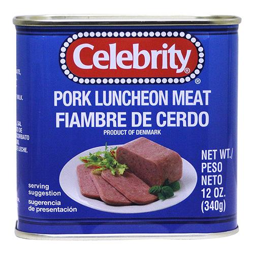 Celebrity Luncheon Meat Pork, 12 oz Meats Celebrity 