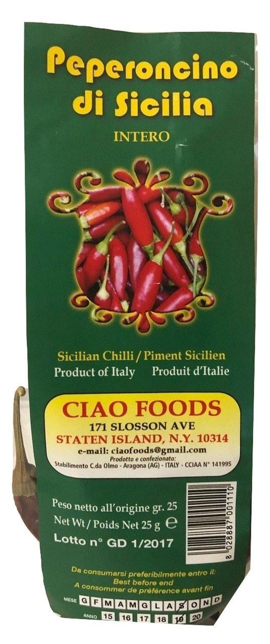 Ciao Foods Sicilian Red Pepper Peperoncino Biobosco, 25 grams