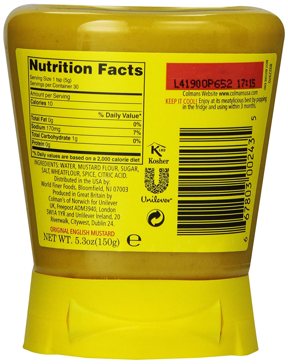 Colman's Original English Squeezy Mustard, 5.3 oz Supermarket Italy