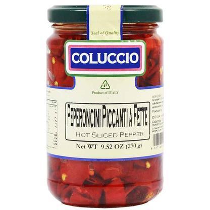Coluccio Italian Hot Sliced Peppers, 9.5 oz