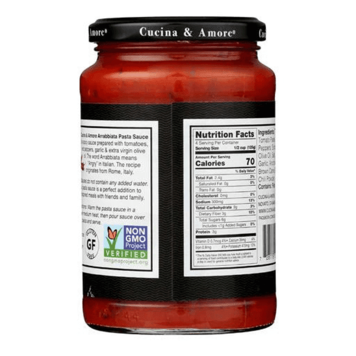 Cucina & Amore Arrabbiata Pasta Sauce, 16.8 oz Sauces & Condiments Cucina & Amore 