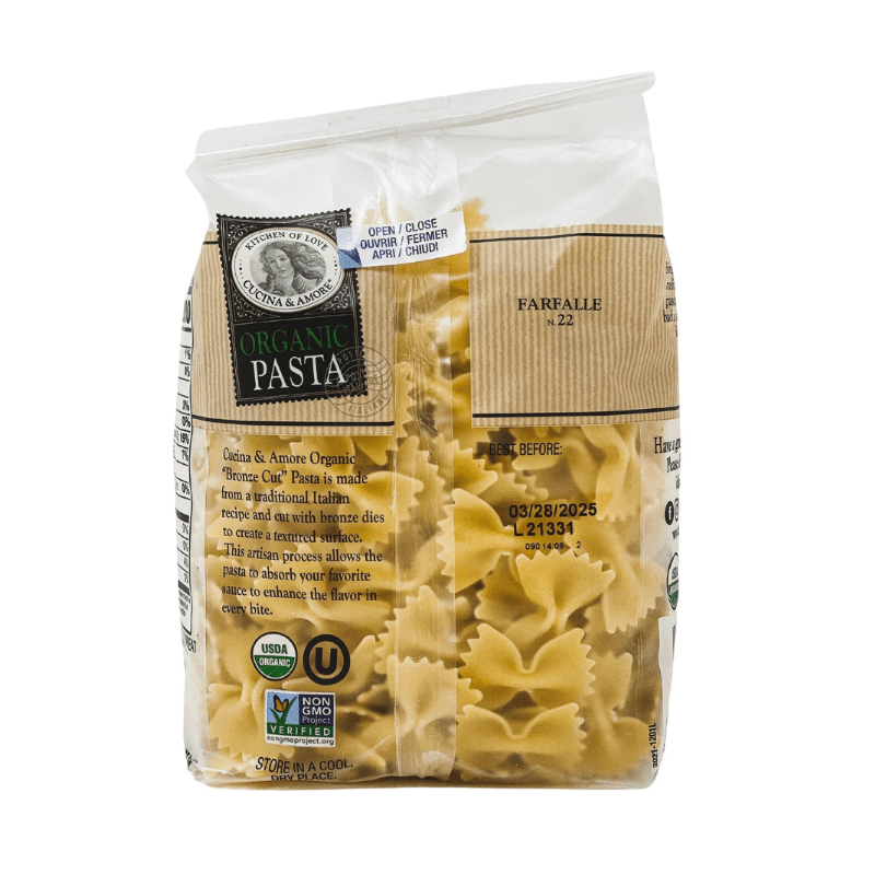Cucina & Amore Organic BronzeCut Farfalle Pasta, 16 oz Supermarket Italy
