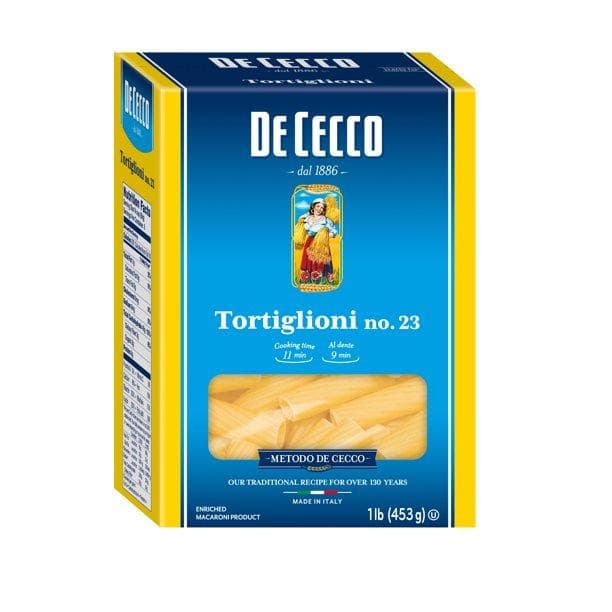 Tortiglioni Italian pasta noodles.