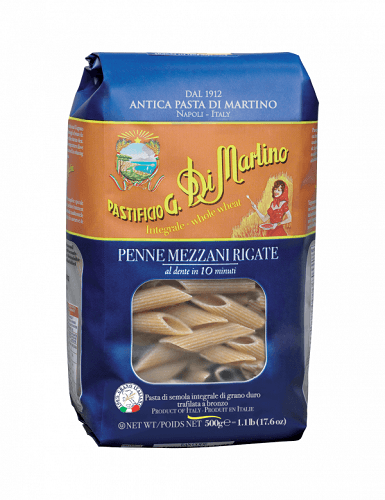 Di Martino Whole Wheat Penne Mezzi Rigate, 17.6 oz (500g) Pasta & Dry Goods Di Martino 