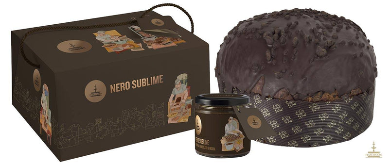 Fiasconaro Nero Sublime Panettone with Sicilian Chocolate Cream, 2.2 lbs