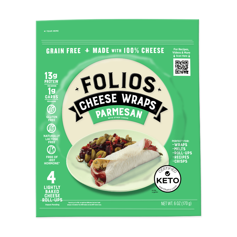 Folios All Natural Parmesan Cheese Wraps, 6 oz [Pack of 3