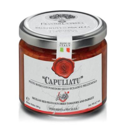 Frantoi Cutrera Capuliatu Red Pesto with Sun Dired Tomatoes and Parsley, 6.7 oz Pantry Frantoi Cutrera 