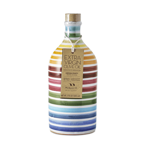Frantoio Muraglia Extra Virgin Olive Oil Ceramic Rainbow Jar, 17.6 oz Oil & Vinegar Frantoio Muraglia 