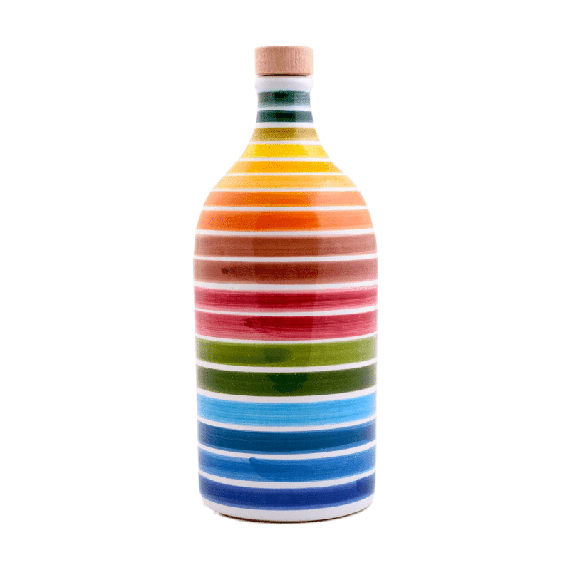Frantoio Muraglia Extra Virgin Olive Oil Ceramic Rainbow Jar, 17.6 oz Oil & Vinegar Frantoio Muraglia 