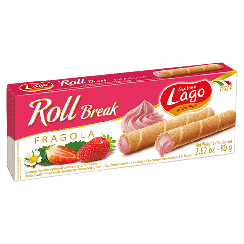 Gastone Lago Strawberry Roll Break, 2.82 oz Sweets & Snacks Gastone Lago 