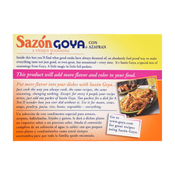 Goya Sazon with Safron Seasoning, 1.41 oz Pantry Goya 