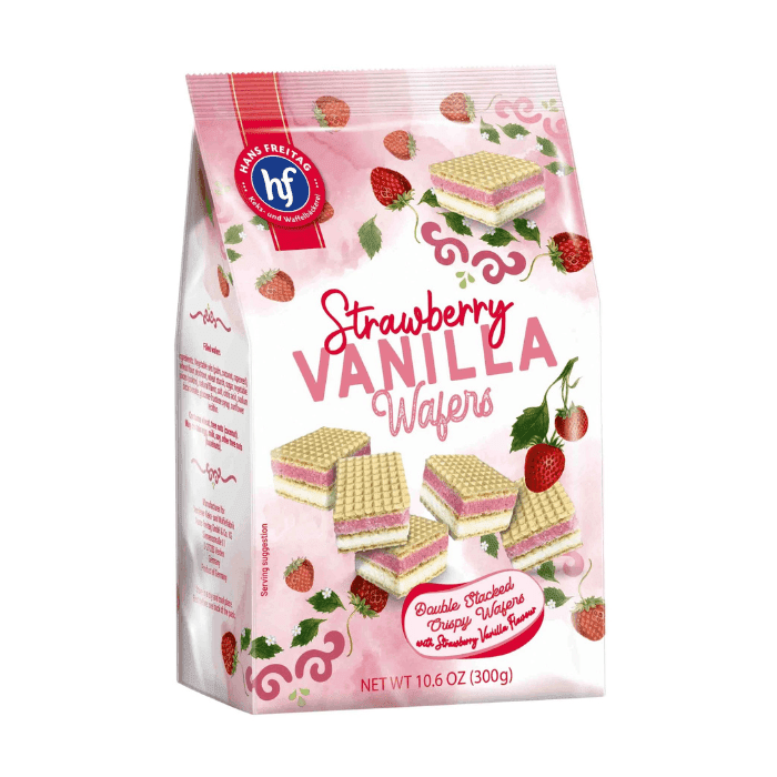 Hans Freitag Strawberry Vanilla Wafers, 10.6 oz Sweets & Snacks Hans Freitag 