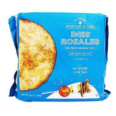 Ines Rosales Sesame & Sea Salt Savory 6 Tortas - 6.34 oz