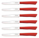 Inoxbomi Italian Table Stainless Steel Knife 11 cm Red, Set of 6