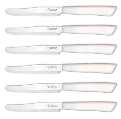 Inoxbomi Italian Table Stainless Steel Knife 11 cm White, Set of 6