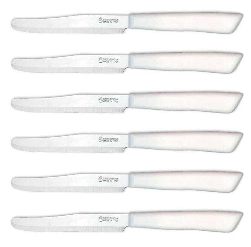 Inoxbomi Italian Table Stainless Steel Knife 11 cm White, Set of 6