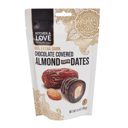 Kitchen & Love Chocolate Covered Almond Stuffed Dates, 3.5 oz Sweets & Snacks Kitchen & Love 