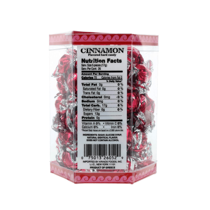 Krinos Ouzo Flavored Cinnamon Hard Candy, 10.6 oz (300g)