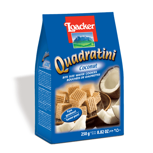 Loacker Quadratini Coconut Cube Wafers, 8.8 oz