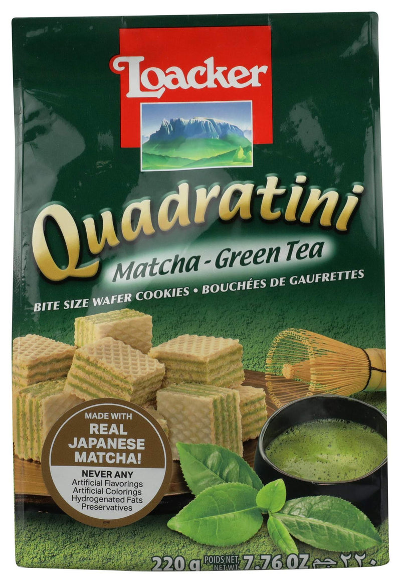 Ouad Rag Tea Loacker Quadratini Matcha Green Tea Cube Wafers, 7.7 oz | Supermarket Italy
