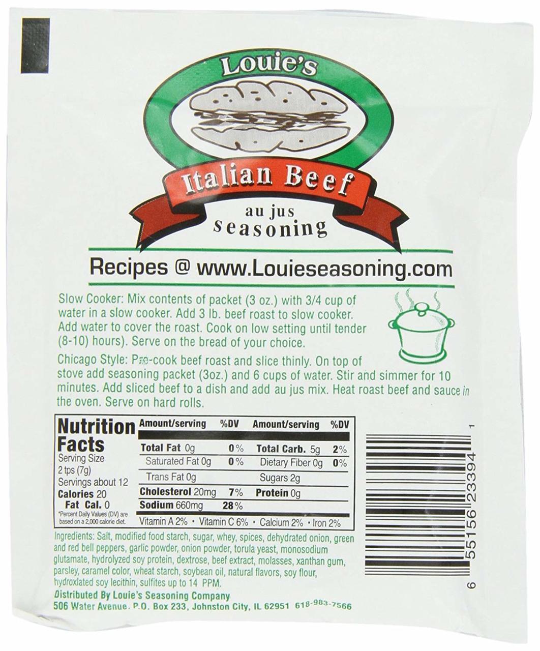 Louies Italian Beef Seasoning 3 Oz Supermarket Italy