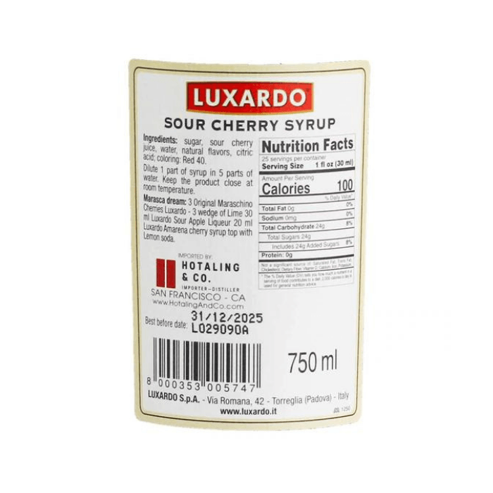 Luxardo Sour Cherry Syrup, 25 oz Coffee & Beverages Luxardo 