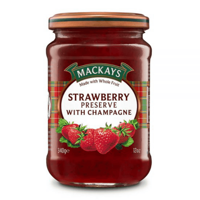 Mackays Strawberry Preserve with Champagne, 12 oz Pantry Mackays 