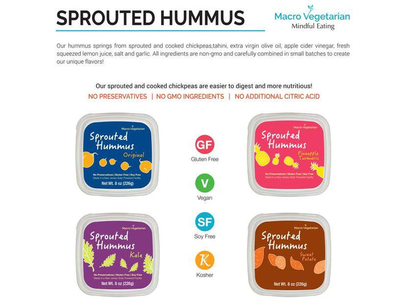 Macro Vegetarian Sprouted Hummus Kale, 8 oz Each (Pack of 8) Sauces & Condiments Macro Vegetarian 