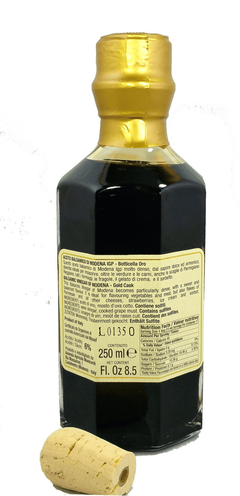 Manicardi Botticella Oro Balsamic Vinegar of Modena IGP - 250ml Oil & Vinegar Manicardi 