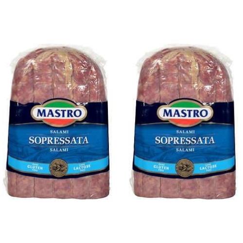 Mastro Sopressata Flat Salami Halves Open Face, 3 lb. [Pack of 2] Meats Mastro 