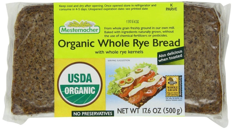 Mestemacher Organic Natural Whole Rye Bread, 17.6 oz