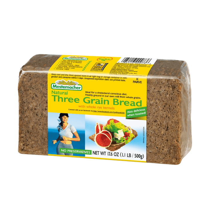 Mestemacher Three Grain Bread, 17.6 oz Pasta & Dry Goods Mestemacher 
